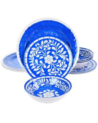 Elama Nelly 12pc Melamine Dinnerware Set