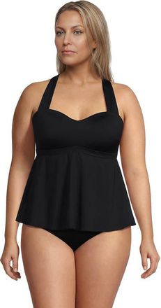 Lands End Plus Size Sweetheart Fauxkini One Piece in Black at Nordstrom, Size 16W