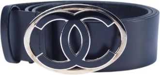 Chanel Pre-owned Belts, female, Black, Size: ONE SIZE Pre-owned Interlocking CC Belt