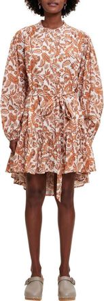 Maje Ridtissa Long Sleeve Button Front High-Low Cotton Dress in Orange at Nordstrom Rack, Size 4 Us / 36 Fr