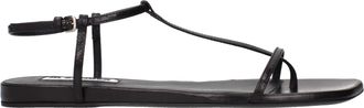 Jil Sander Black Leather Flip-Flop Womens Sandals