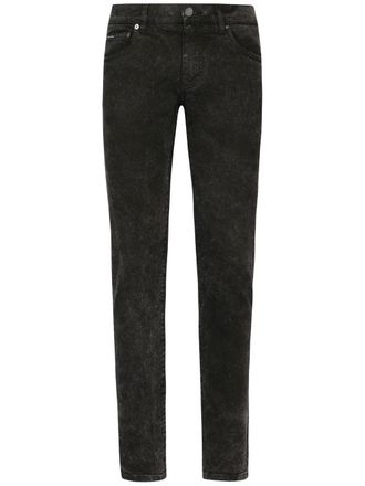 Dolce & Gabbana Jeans skinny con effetto marmo - Nero