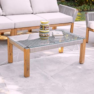 SEI Brendina Outdoor Glass Top Cocktail Table