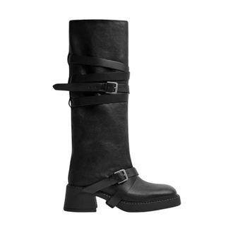 Miista Katarzyna Kniehoge Laarzen - Dames - Schoenen - Zwart - Maat: 41 EU Leer