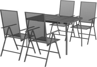 vidaXL Juego De Comedor De Jard&iacute;n 5 Piezas Acero Gris Antracita Vidaxl