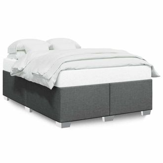 Berkfield Home Bed Frame without Mattress Dark Grey&not;Double Fabric in Dark Grey | Size: Double