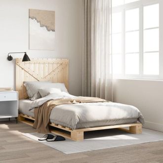 vidaXL Bed Frame without Mattress with Headboard 100x200 cm Solid Wood Vidaxl