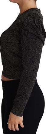 Dolce & Gabbana Black Gold Cropped Women Pullover Womens Sweater