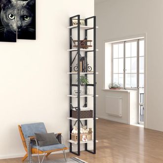 Berkfield Home 6-Tier Book Cabinet White 40x30x210 cm Engineered Wood | Size: 40 x 30 x 210 cm