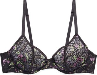 Savage x Fenty Butterfly Wings Unlined Lace Tulip Cup Bra in Purple Heat at Nordstrom Rack, Size 36Ddd