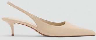 Mango Scarpa tacco pelle punta grezzo - Donna - 35 - MANGO
