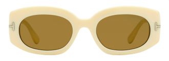 Tom Ford TF1187 Oval Acetate Sunglasses - Ivory