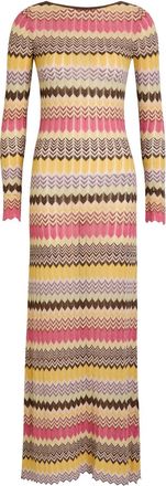 Faithfull The Brand Pedro Chevron Metallic-knit Maxi Dress - Stripe - S (UK8-10 / S)