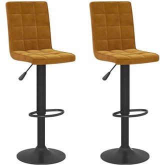 vidaXL Taburetes De Cocina 2 Unidades Terciopelo Marr&oacute;n Vidaxl