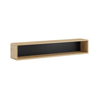 Petits Meubles Estanter&iacute;a de pared negra paneles hdf negro mate y madera
