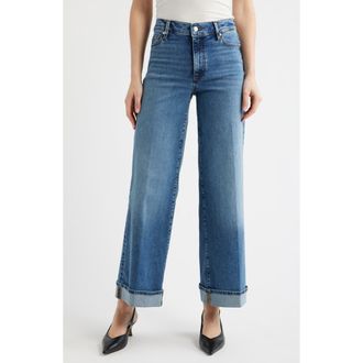 Frame Denim Le Slim Palazzo Cuffed High Waist Wide Leg Jeans in Canals at Nordstrom, Size 23