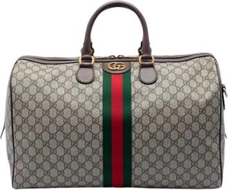 Gucci Pre-owned Ophidia Boston - Dames - Vintage Weekendtas - Beige - ONE Size - Leer - Vintage