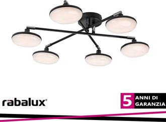 Rabalux Plafoniera Led Regolabile Rabalux Madi 24w Nera 3000k