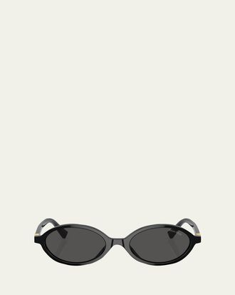 Miu Miu Acetate Oval Sunglasses
