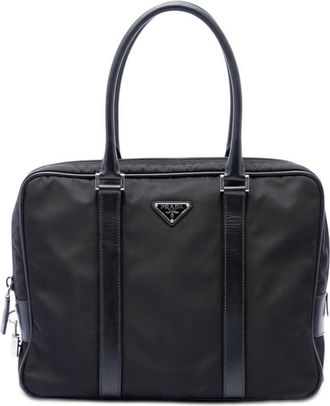 Prada Pre-owned Prada Saffiano Trimmed Tessuto Business Bag Unisex B9SGW4PD8Y06A0GN