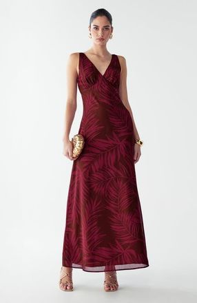 BWLDR Chelsea Dress in Burgundy Palms at Nordstrom, Size 10