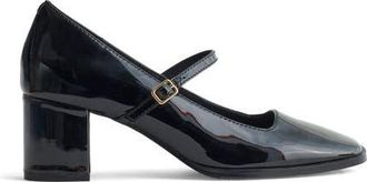 Madewell The Greta Patent Mary Jane Pump in True Black at Nordstrom, Size 6.5