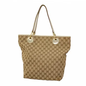 Gucci Brown Canvas Tote Bag (Pre-Owned)