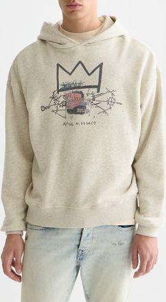 Scotch & Soda Basquiat Artwork Graphic Hoodie in Oatmeal at Nordstrom, Size Xx-Large