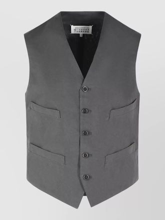 Maison Margiela cotton silk vest adjustable strap v neck