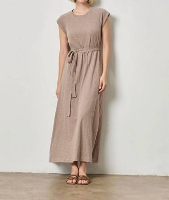 Lilla P Saddle Sleeve Maxi Dress In Driftwood