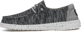 HeyDude Womens Wendy Sox - Casual Slip-On Flat Shoes - Moccasin Style, Dark Grey, 6 UK