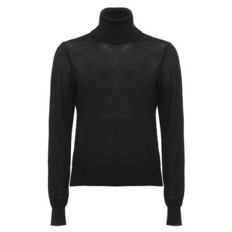 Ralph Lauren Wool Turtleneck Sweater - Dames - Coltruien - Zwart - S - Wol - Truien & Vesten