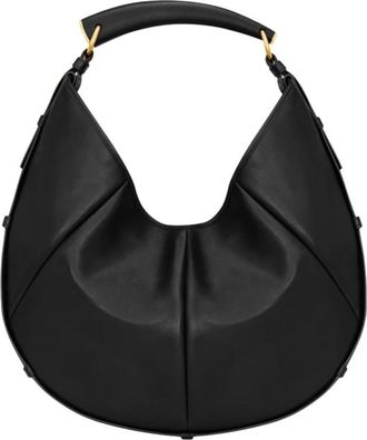Saint Laurent Mombasa Medium Leren Tas - Dames - Schoudertassen - Zwart - ONE Size - Leer - Tassen