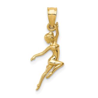 Diamond2Deal 14k Yellow Gold Dancer Pendant