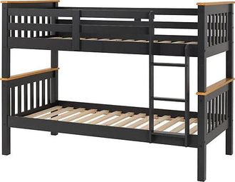 Seconique NEPTUNE 3 BUNK BED - DARK GREY/OAK EFFECT - SECONIQUE | TJ Hughes Grey