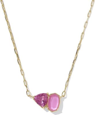 Kendra Scott Tatum Pendant Necklace in Gold Azalea Pink Mix at Nordstrom
