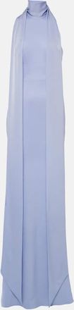 Alex Perry Scarf-detail halterneck satin gown