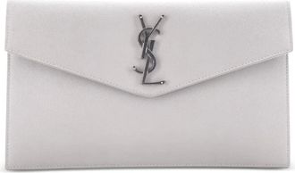 Saint Laurent Uptown Pouch Leather clutch bag - Grigio