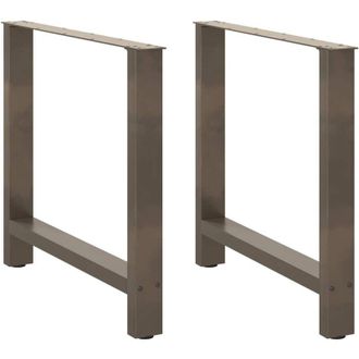 vidaXL Vidaxl - Patas Para Mesa De Comedor De Acero Natural (2 Unidades, 80 X 72-73 Cm)
