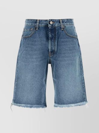 Alessandra Rich bermuda shorts with frayed hem and belt loops