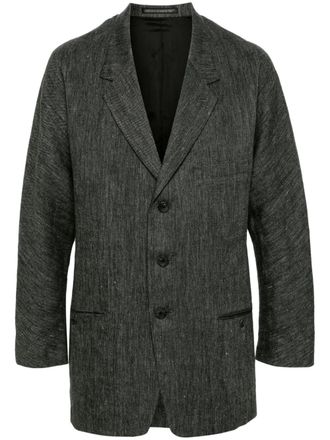 Yohji Yamamoto Linnen blazer - Grijs