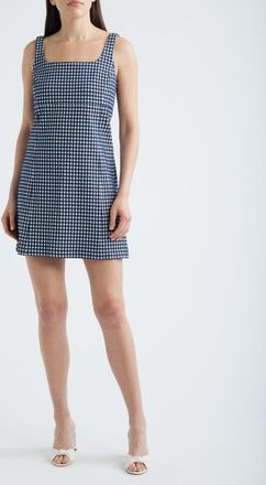 Spanx Ponte Jacquard Square Neck Mini Dress in Ging Min Tw Ptn at Nordstrom, Size X-Large