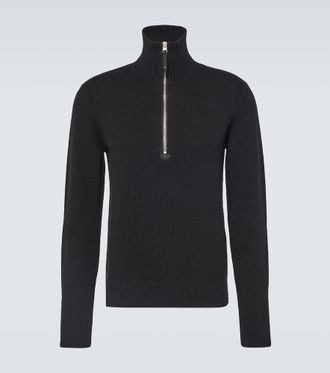 Tom Ford Wool and cashmere-blend half-zip sweater