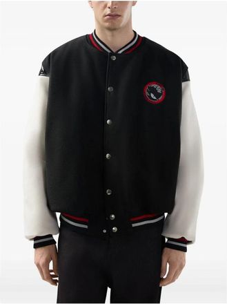 GCDS Zwart Gestreepte Geribbelde Trim Jas - Heren - Bomber jackets - Zwart - S - Polyester - Jassen
