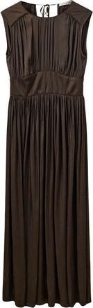 Sofie Schnoor Melsw Abito Lungo con Scollo allAmericana - - Dresses - Donna - Marrone - M
