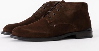 Tommy Hilfiger Mens Tommy Hilfiger Corporate Hilfiger Mens Short Suede Boots - Cocoa - Brown - Size: 10.5