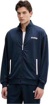 Guess Hoodies & sweatvesten, Heren, Blauw, L, Polyester, Lansa Zip-through