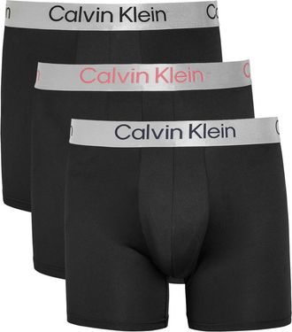 Calvin Klein Brushed Microfibre Stretch-jersey Boxer Briefs - set of Three - Black - XL