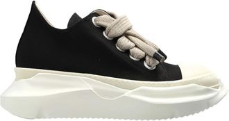 Rick Owens Schoenen, Heren, Zwart, 43 EU, Katoen, Jumbolace Abstract Low Sneaks