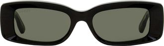Gucci GG1528S Faceted Rectangular Sunglasses - Black